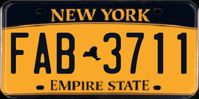 NY license plate FAB3711
