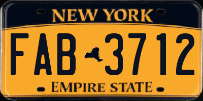 NY license plate FAB3712