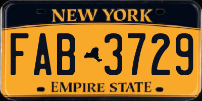 NY license plate FAB3729