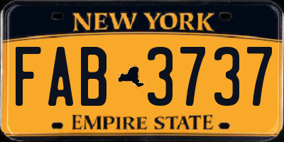 NY license plate FAB3737