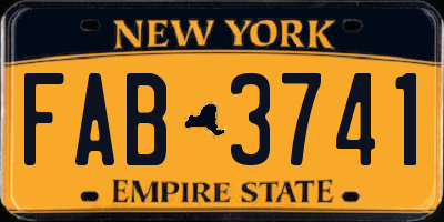 NY license plate FAB3741