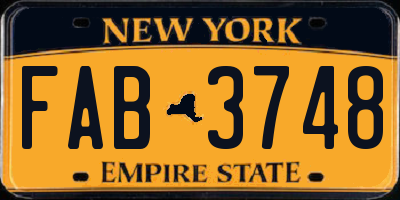 NY license plate FAB3748