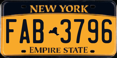 NY license plate FAB3796