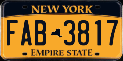 NY license plate FAB3817