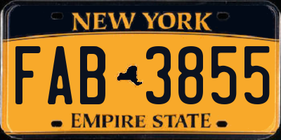 NY license plate FAB3855