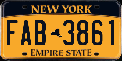 NY license plate FAB3861
