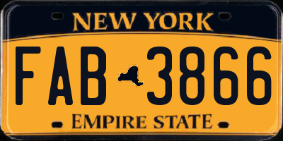 NY license plate FAB3866