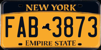 NY license plate FAB3873