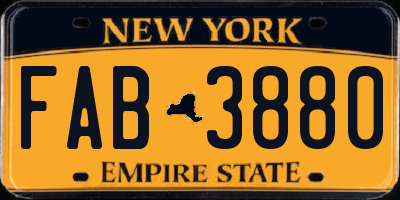 NY license plate FAB3880