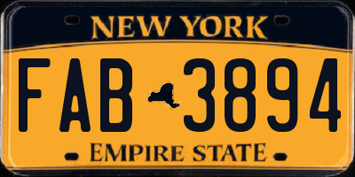 NY license plate FAB3894