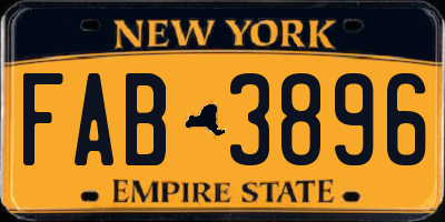 NY license plate FAB3896