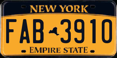 NY license plate FAB3910