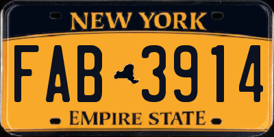 NY license plate FAB3914