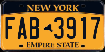 NY license plate FAB3917