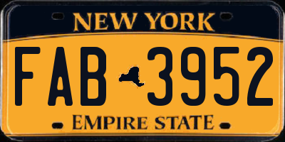 NY license plate FAB3952