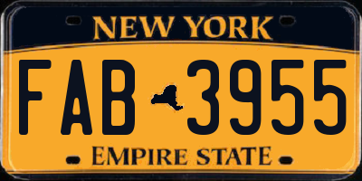 NY license plate FAB3955