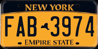 NY license plate FAB3974