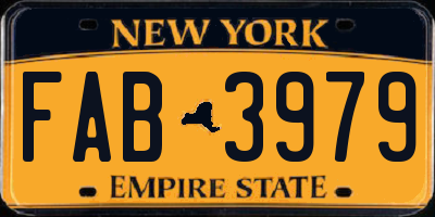 NY license plate FAB3979