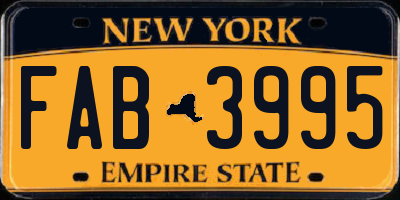NY license plate FAB3995