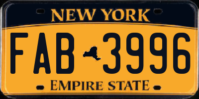 NY license plate FAB3996