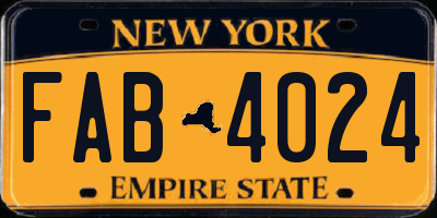 NY license plate FAB4024