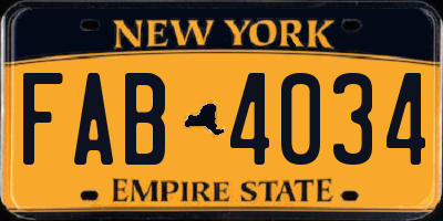 NY license plate FAB4034