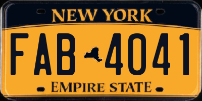 NY license plate FAB4041