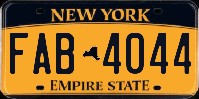 NY license plate FAB4044
