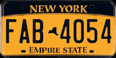 NY license plate FAB4054