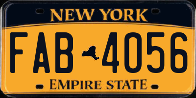 NY license plate FAB4056