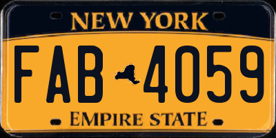 NY license plate FAB4059