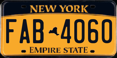 NY license plate FAB4060