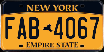 NY license plate FAB4067
