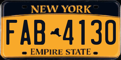NY license plate FAB4130
