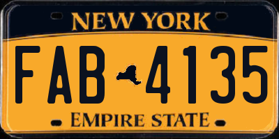 NY license plate FAB4135