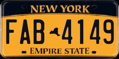 NY license plate FAB4149