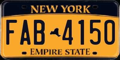 NY license plate FAB4150