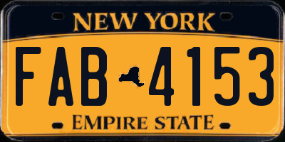 NY license plate FAB4153