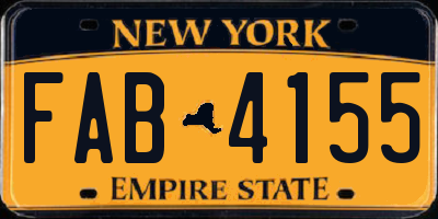 NY license plate FAB4155