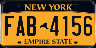 NY license plate FAB4156