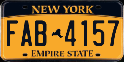 NY license plate FAB4157