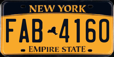 NY license plate FAB4160