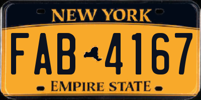 NY license plate FAB4167