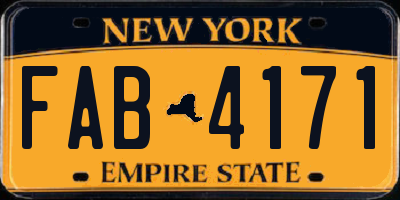 NY license plate FAB4171