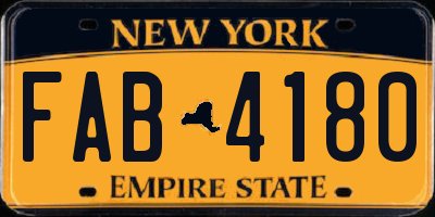 NY license plate FAB4180