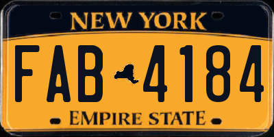 NY license plate FAB4184