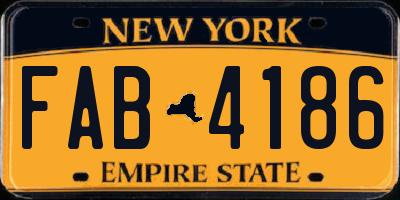 NY license plate FAB4186