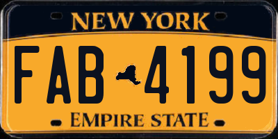 NY license plate FAB4199