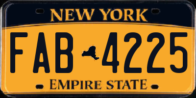 NY license plate FAB4225