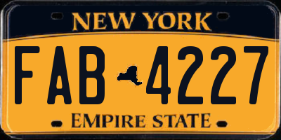 NY license plate FAB4227